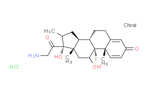 CAS No. 744254-10-2, 21-Amino-9-fluoro-11,17-dihydroxy-16-methylpregna-1,4-diene-3,20-dione hydrochloride