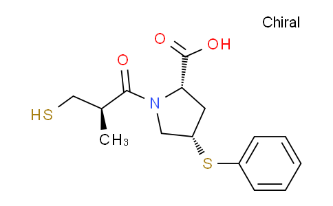 CAS No. 75176-37-3, (2S,4S)-1-[(2R)-3-mercapto-2-methyl-1-oxopropyl]-4-(phenylthio)-2-pyrrolidinecarboxylic acid