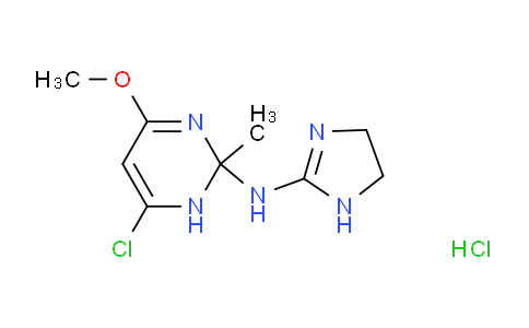 CAS No. 75438-58-3, 6-Chloro-N-(4,5-dihydro-1H-imidazol-2-yl)-4-methoxy-2-methyl-1H-pyrimidin-2-amine,hydrochloride