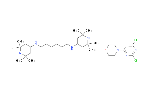 CAS No. 82451-48-7, N,N'-bis(2,2,6,6-tetramethylpiperidin-4-yl)hexane-1,6-diamine;4-(4,6-dichloro-1,3,5-triazin-2-yl)morpholine