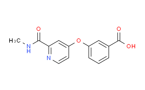 CAS No. 827025-41-2, 3-[[2-(methylcarbamoyl)-4-pyridinyl]oxy]benzoic acid