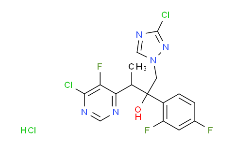 CAS No. 848469-29-4, 3-(6-Chloro-5-fluoropyrimidin-4-yl)-2-(2,4-difluorophenyl)-1-(3-chloro-1H-1,2,4-triazol-1-yl)butan-2-ol hydrochloride