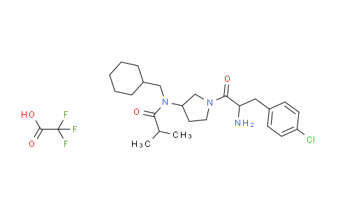 MC798502 | 852478-10-5 | N-[1-[2-amino-3-(4-chlorophenyl)-1-oxopropyl]-3-pyrrolidinyl]-N-(cyclohexylmethyl)-2-methylpropanamide; 2,2,2-trifluoroacetic acid