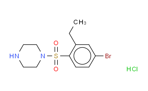 CAS No. 864759-59-1, 1-(4-bromo-2-ethylphenyl)sulfonylpiperazine; hydron; chloride