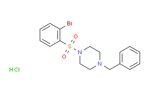 CAS No. 864759-62-6, 1-(2-Bromophenyl)sulfonyl-4-(phenylmethyl)piperazine hydrochloride