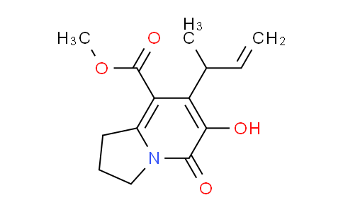 CAS No. 866393-52-4, 7-but-3-en-2-yl-6-hydroxy-5-oxo-2,3-dihydro-1H-indolizine-8-carboxylic acid methyl ester