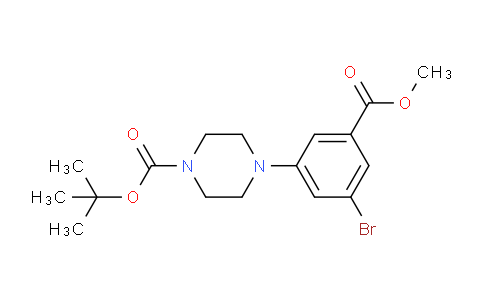 CAS No. 871340-42-0, 4-(3-bromo-5-methoxycarbonylphenyl)-1-piperazinecarboxylic acid tert-butyl ester