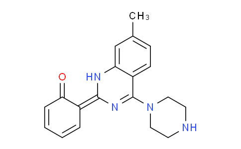 CAS No. 879274-64-3, 6-[7-methyl-4-(1-piperazinyl)-1H-quinazolin-2-ylidene]-1-cyclohexa-2,4-dienone
