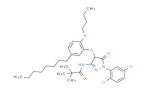 CAS No. 89035-11-0, N-(4-((2-Butoxy-5-octylphenyl)thio)-1-(2,5-dichlorophenyl)-5-oxo-4,5-dihydro-1H-pyrazol-3-yl)pivalamide