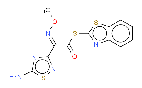 CAS No. 89604-91-1, S-2-benzothiazolyl (Z)-2-(5-amino-1,2,4-thiadiazol-3-yl)-2-methoxyimino thioacetate