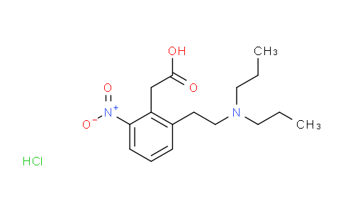 CAS No. 91374-25-3, 2-(2-(2-(Dipropylamino)ethyl)-6-nitrophenyl)acetic acid hydrochloride