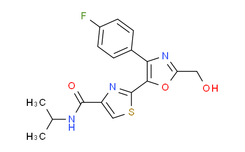 CAS No. 914265-99-9, 2-[4-(4-Fluorophenyl)-2-(hydroxymethyl)-5-oxazolyl]-N-propan-2-yl-4-thiazolecarboxamide