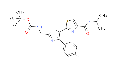CAS No. 914266-02-7, N-[[4-(4-fluorophenyl)-5-[4-[oxo-(propan-2-ylamino)methyl]-2-thiazolyl]-2-oxazolyl]methyl]carbamic acid tert-butyl ester