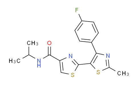 CAS No. 914266-04-9, 2-[4-(4-fluorophenyl)-2-methyl-1,3-thiazol-5-yl]-N-propan-2-yl-1,3-thiazole-4-carboxamide