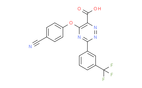 CAS No. 921620-15-7, 5-(4-Cyanophenoxy)-3-(3-(trifluoromethyl)phenyl)-1,2,4-triazine-6-carboxylic acid