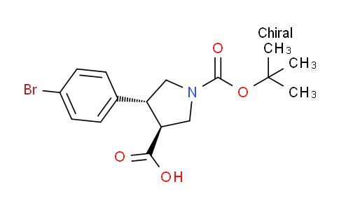CAS No. 939757-97-8, trans-4-(4-Bromophenyl)-1-(tert-butoxycarbonyl)pyrrolidine-3-carboxylic acid