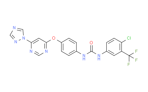 CAS No. 943312-07-0, 1-[4-chloro-3-(trifluoromethyl)phenyl]-3-[4-[6-(1,2,4-triazol-1-yl)pyrimidin-4-yl]oxyphenyl]urea