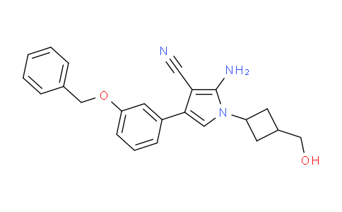 CAS No. 952138-97-5, 2-amino-1-[3-(hydroxymethyl)cyclobutyl]-4-(3-phenylmethoxyphenyl)-3-pyrrolecarbonitrile