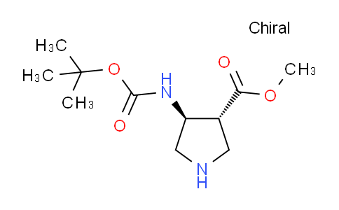CAS No. 955138-41-7, Rel-methyl (3R,4S)-4-((tert-butoxycarbonyl)amino)pyrrolidine-3-carboxylate