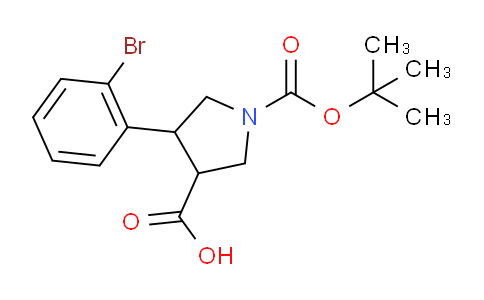 CAS No. 959575-40-7, 4-(2-Bromophenyl)-1-[(2-methylpropan-2-yl)oxycarbonyl]pyrrolidine-3-carboxylic acid