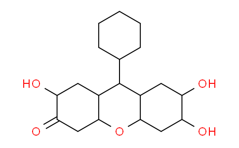 CAS No. 975-17-7, 9-cyclohexyl-2,6,7-trihydroxy-1,2,4,4a,5,6,7,8,8a,9,9a,10a-dodecahydroxanthen-3-one