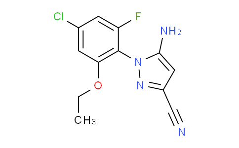CAS No. 99479-46-6, 5-Amino-1-(4-chloro-2-ethoxy-6-fluorophenyl)-1H-pyrazole-3-carbonitrile