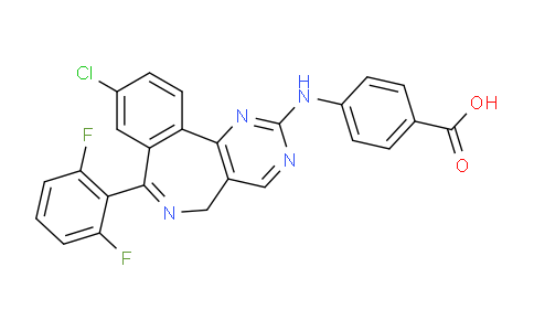 CAS No. 1203588-98-0, 4-(9-chloro-7-(2,6-difluorophenyl)-5H-benzo[e]pyrimido[5,4-c]azepin-2-ylamino)benzoic acid
