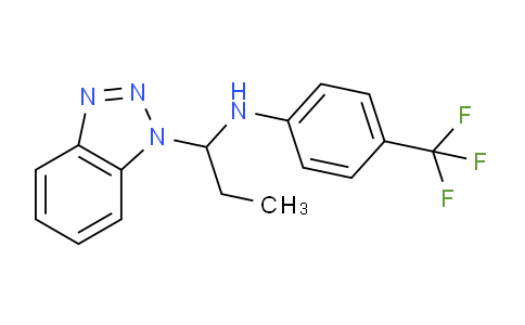 CAS No. 343798-02-7, (1-Benzotriazol-1-yl-propyl)-(4-trifluoromethyl-phenyl)-amine
