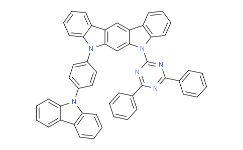 CAS No. 1246963-70-1, 5-[4-(9H-carbazol-9-yl)phenyl]-7-(4,6-diphenyl-1,3,5-triazin-2-yl)-5,7- dihydro-Indolo[2,3-b]carbazole