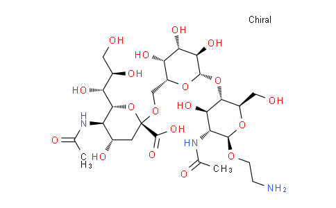 CAS No. 875543-41-2, (2R,4S,5R,6R)-5-acetamido-2-(((2R,3R,4S,5R,6S)-6-(((2R,3S,4R,5R,6R)-5-acetamido-6-(2-aminoethoxy)-4-hydroxy-2-(hydroxymethyl)tetrahydro-2H-pyran-3-yl)oxy)-3,4,5-trihydroxytetrahydro-2H-pyran-2-yl)methoxy)-4-hydroxy-6-((1R,2R)-1,2,3-trihydroxypropyl)tetrahydro-2H-pyran-2-carboxylic acid