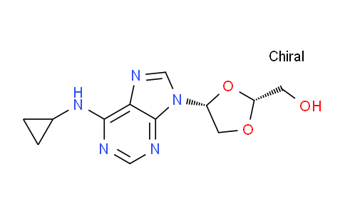 CAS No. 1446751-04-7, ((2R,4R)-4-(6-(cyclopropylamino)-9H-purin-9-yl)-1,3-dioxolan-2-yl)methanol