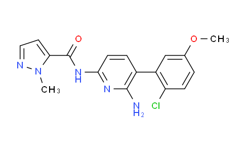 CAS No. 1079400-07-9, N-(6-Amino-5-(2-chloro-5-methoxyphenyl)pyridin-2-yl)-1-methyl-1H-pyrazole-5-carboxamide