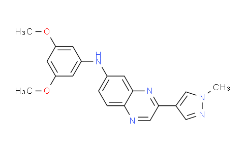 CAS No. 1346133-39-8, N-(3,5-dimethoxyphenyl)-3-(1-methyl-1H-pyrazol-4-yl)quinoxalin-6-amine