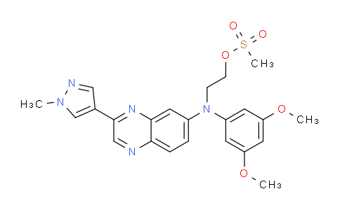 CAS No. 1346245-10-0, 2-((3,5-dimethoxyphenyl)(3-(1-methyl-1H-pyrazol-4-yl)quinoxalin-6-yl)amino)ethyl methanesulfonate