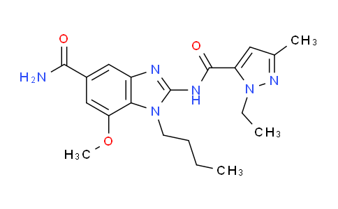 CAS No. 2137975-08-5, 1-Butyl-2-(1-ethyl-3-methyl-1H-pyrazole-5-carboxamido)-7-methoxy-1H-benzo[d]imidazole-5-carboxamide