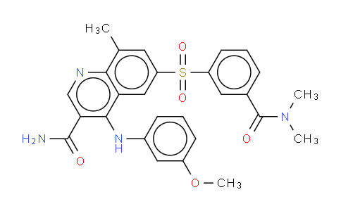 CAS No. 801315-14-0, 6-[[3-[(二甲基氨基)羰基]苯基]磺酰]-4-[(3-甲氧基苯基)氨基]-8-甲基-3-喹啉甲酰胺