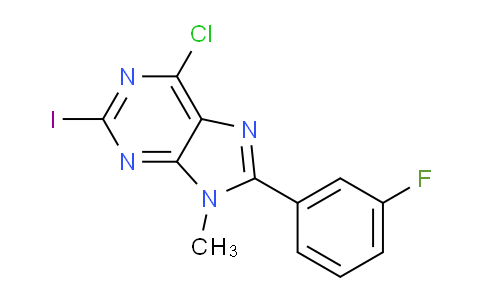 CAS No. 232254-97-6, 6-chloro-8-(3-fluorophenyl)-2-iodo-9-methyl-9H-purine