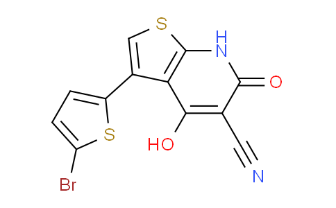 CAS No. 844500-43-2, 3-(5-bromothiophen-2-yl)-4-hydroxy-6-oxo-6,7-dihydrothieno[2,3-b]pyridine-5-carbonitrile