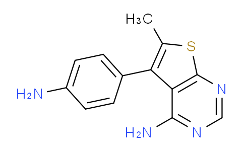 CAS No. 605661-13-0, 5-(4-aminophenyl)-6-methylthieno[2,3-d]pyrimidin-4-amine