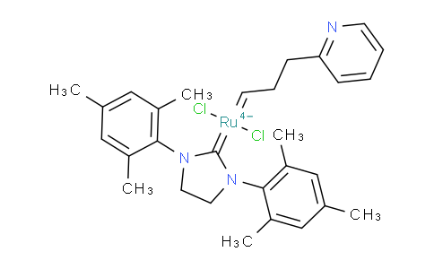 CAS No. 802912-44-3, Dichloro[1,3-bis(2,4,6-trimethylphenyl)-2-imidazolidinylidene][3-(2-pyridinyl)propylidene]ruthenium(II)