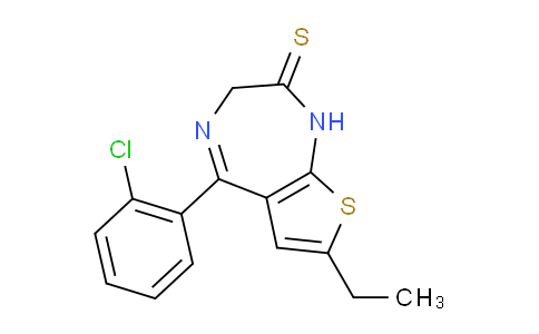 CAS No. 40054-40-8, 5-(2-Chlorophenyl)-7-ethyl-1,3-dihydro-2H-thieno[2,3-e]-1,4-diazepine-2-thione