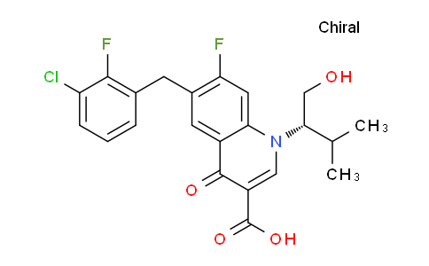 CAS No. 869893-92-5, (S)-6-(3-Chloro-2-fluorobenzyl)-7-fluoro-1-(1-hydroxy-3-methylbutan-2-yl)-4-oxo-1,4-dihydroquinoline-3-carboxylic acid