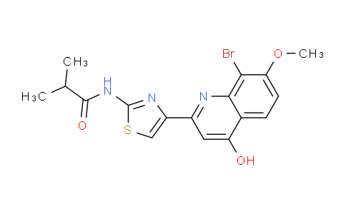 MC801165 | 1219105-46-0 | N-[4-(8-Bromo-4-hydroxy-7-methoxy-2-quinolinyl)-2-thiazolyl]-2-methylpropanamide