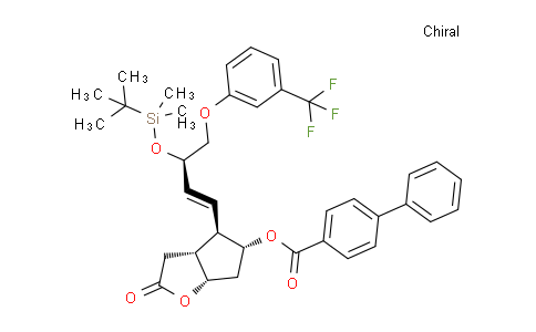 CAS No. 865087-08-7, (3aR,4R,5R,6aS)-4-((R,E)-3-((tert-Butyldimethylsilyl)oxy)-4-(3-(trifluoromethyl)phenoxy)but-1-en-1-yl)-2-oxohexahydro-2H-cyclopenta[b]furan-5-yl [1,1'-biphenyl]-4-carboxylate