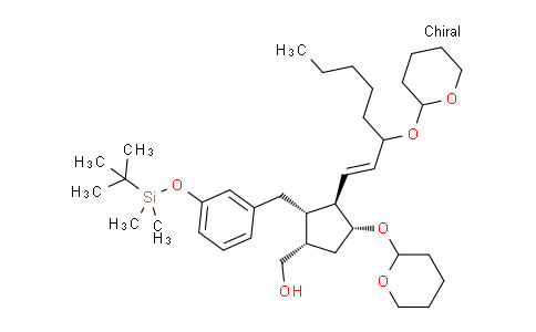 CAS No. 81846-26-6, ((1S,2S,3R,4R)-2-(3-((tert-Butyldimethylsilyl)oxy)benzyl)-4-((tetrahydro-2H-pyran-2-yl)oxy)-3-((E)-3-((tetrahydro-2H-pyran-2-yl)oxy)oct-1-en-1-yl)cyclopentyl)methanol
