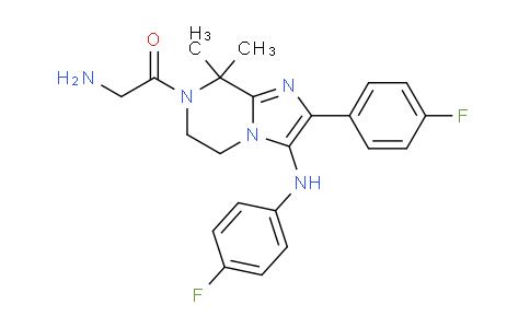 CAS No. 1261113-96-5, 2-Amino-1-(2-(4-fluorophenyl)-3-((4-fluorophenyl)amino)-8,8-dimethyl-5,6-dihydroimidazo[1,2-a]pyrazin-7(8H)-yl)ethanone