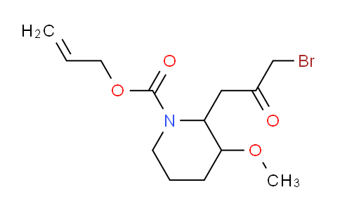 CAS No. 64544-00-9, 2-(3-Bromo-2-oxopropyl)-3-methoxy-1-piperidinecarboxylic acid 2-propenyl ester