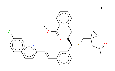 CAS No. 851755-56-1, 2-[1-[1(R)-[3-[2-(7-Chloroquinolin-2-yl)ethenyl]phenyl]-3-[2-(methoxycarbonyl)phenyl]propylsulfanylmethyl]cyclopropyl]acetic acid;