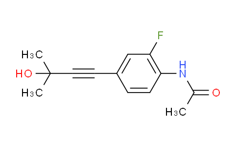 CAS No. 893642-00-7, N-(2-Fluoro-4-(3-hydroxy-3-methylbut-1-yn-1-yl)phenyl)acetamide