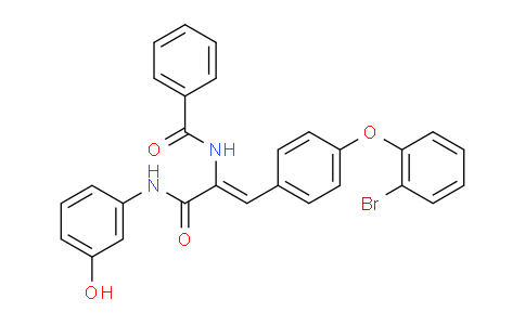 CAS No. 859506-52-8, N-[(1Z)-2-[4-(2-bromophenoxy)phenyl]-1-[[(3-hydroxyphenyl)amino]carbonyl]ethenyl]-Benzamide